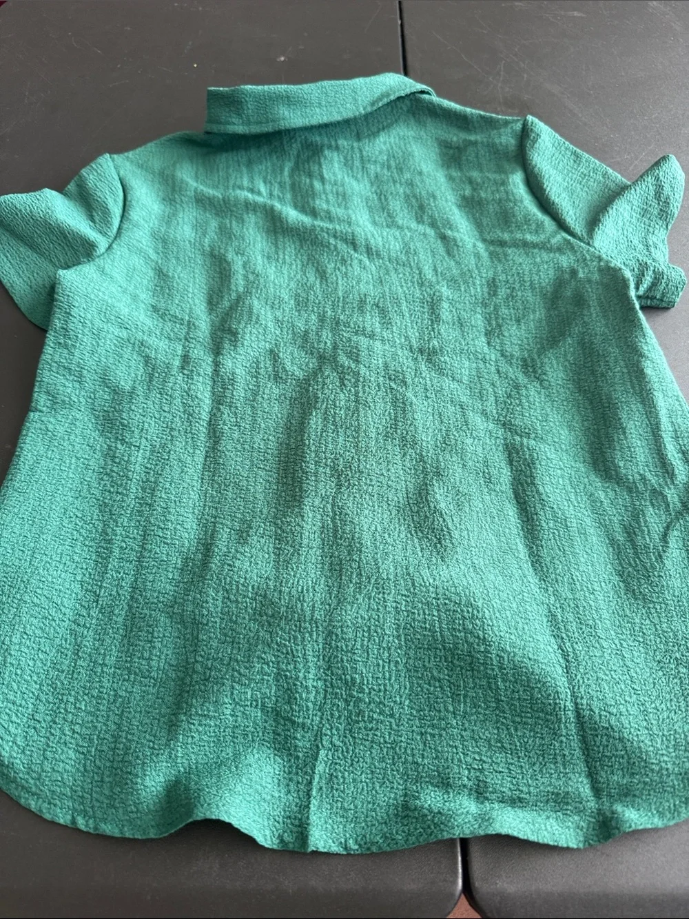 Kids Short-Sleeve Button-Up Shirt in Teal